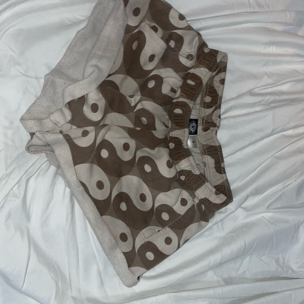 PacSun Yin Yang Brown and Cream Women's Shorts